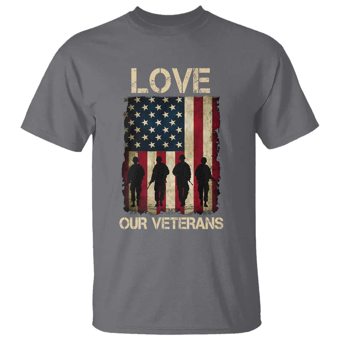 Love Our Veterans T Shirt US Veterans Day Proud Military Family US Flag - Wonder Print Shop