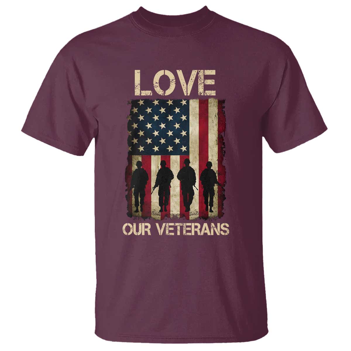 Love Our Veterans T Shirt US Veterans Day Proud Military Family US Flag - Wonder Print Shop