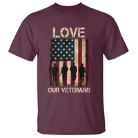 Love Our Veterans T Shirt US Veterans Day Proud Military Family US Flag - Wonder Print Shop