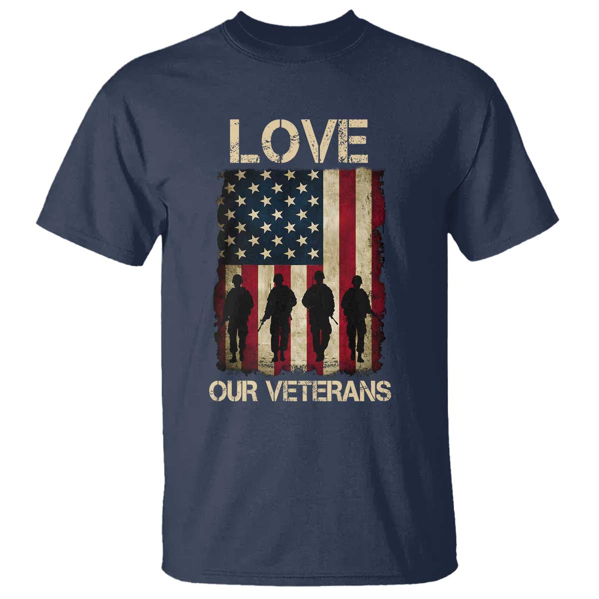 Love Our Veterans T Shirt US Veterans Day Proud Military Family US Flag - Wonder Print Shop