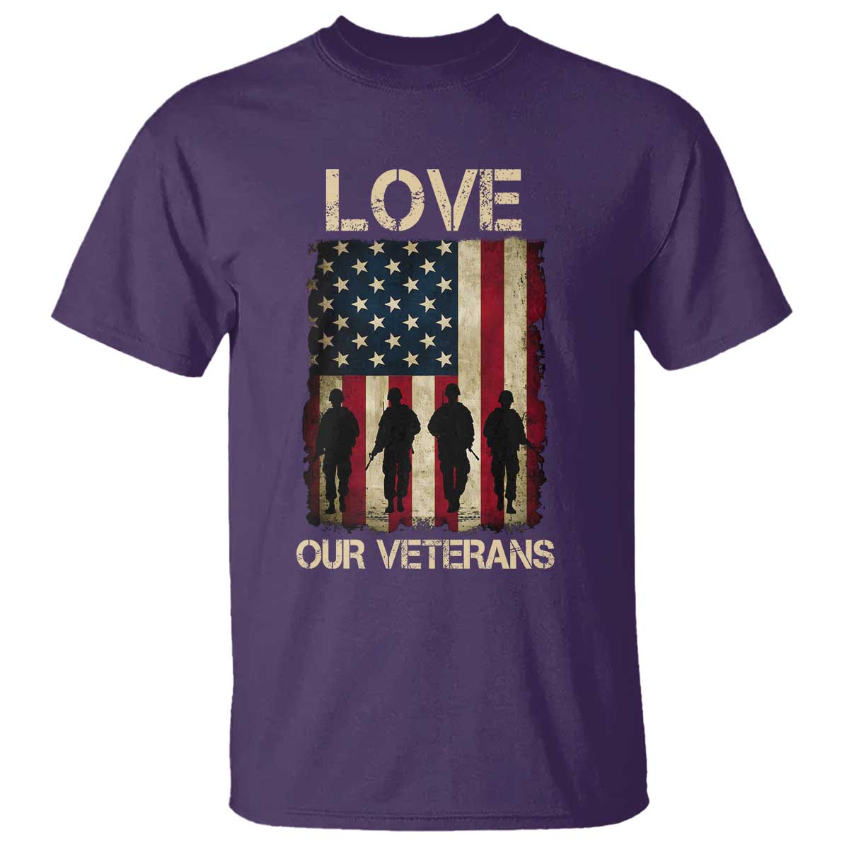 Love Our Veterans T Shirt US Veterans Day Proud Military Family US Flag - Wonder Print Shop