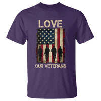Love Our Veterans T Shirt US Veterans Day Proud Military Family US Flag - Wonder Print Shop
