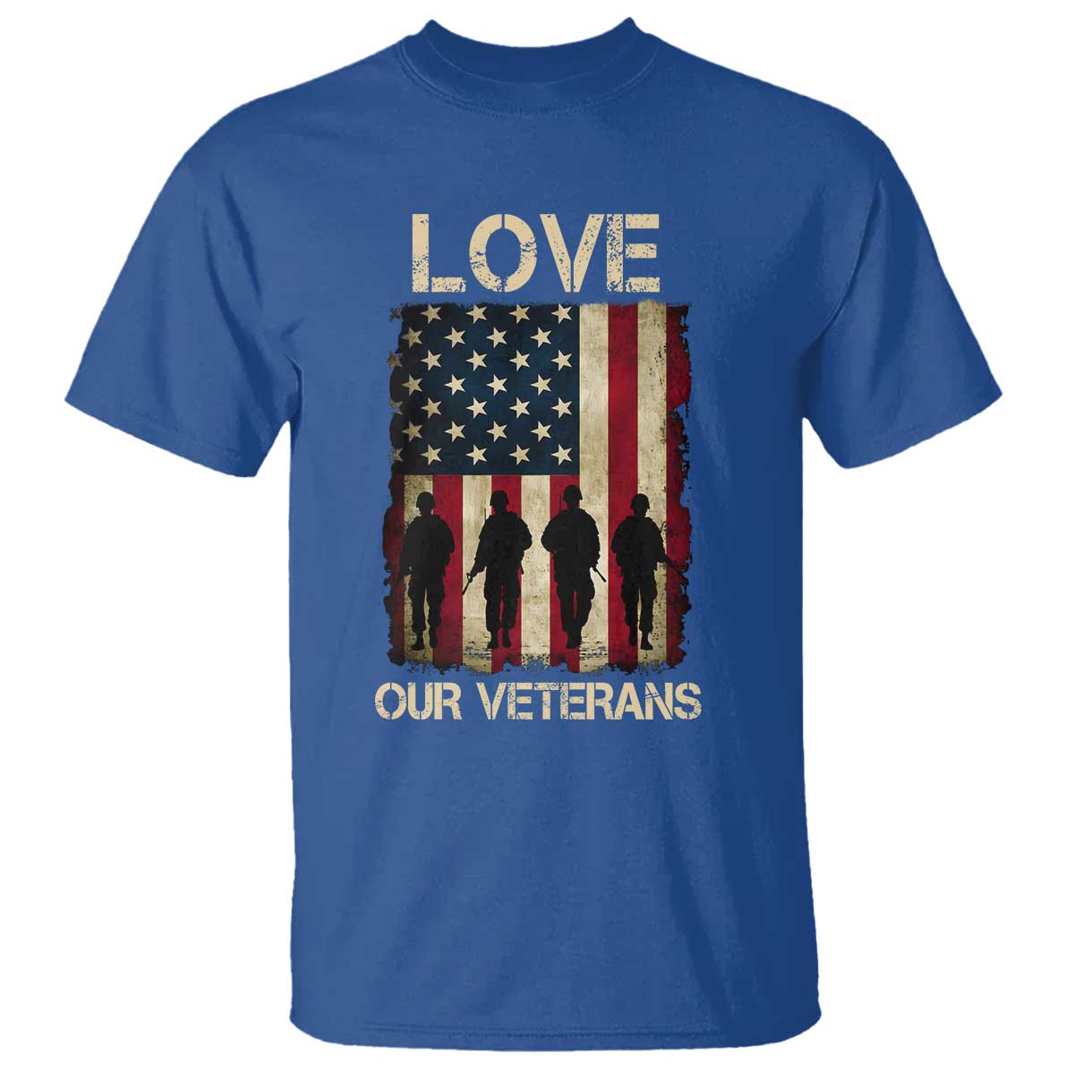 Love Our Veterans T Shirt US Veterans Day Proud Military Family US Flag - Wonder Print Shop