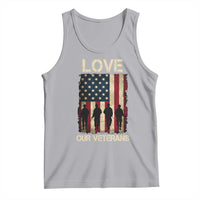 Love Our Veterans Tank Top US Veterans Day Proud Military Family US Flag - Wonder Print Shop