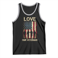 Love Our Veterans Tank Top US Veterans Day Proud Military Family US Flag - Wonder Print Shop