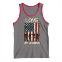 Love Our Veterans Tank Top US Veterans Day Proud Military Family US Flag - Wonder Print Shop