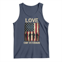 Love Our Veterans Tank Top US Veterans Day Proud Military Family US Flag - Wonder Print Shop