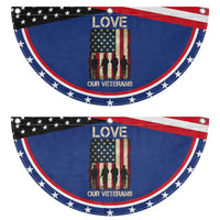 Love Our Veterans Patriotic Fan Flag US Veterans Day Proud Military Family US Flag