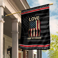 Love Our Veterans Garden Flag US Veterans Day Proud Military Family US Flag