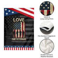 Love Our Veterans Garden Flag US Veterans Day Proud Military Family US Flag