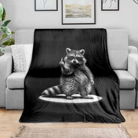 Raccoon Meme Throw Blanket Middle Finger Trash Panda Sarcastic Humor