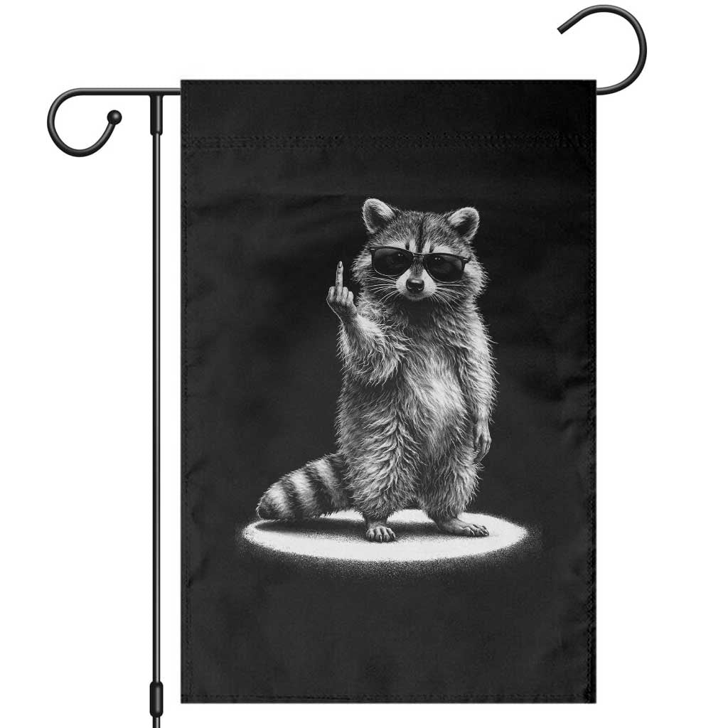 Raccoon Meme Garden Flag Middle Finger Trash Panda Sarcastic Humor