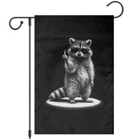 Raccoon Meme Garden Flag Middle Finger Trash Panda Sarcastic Humor