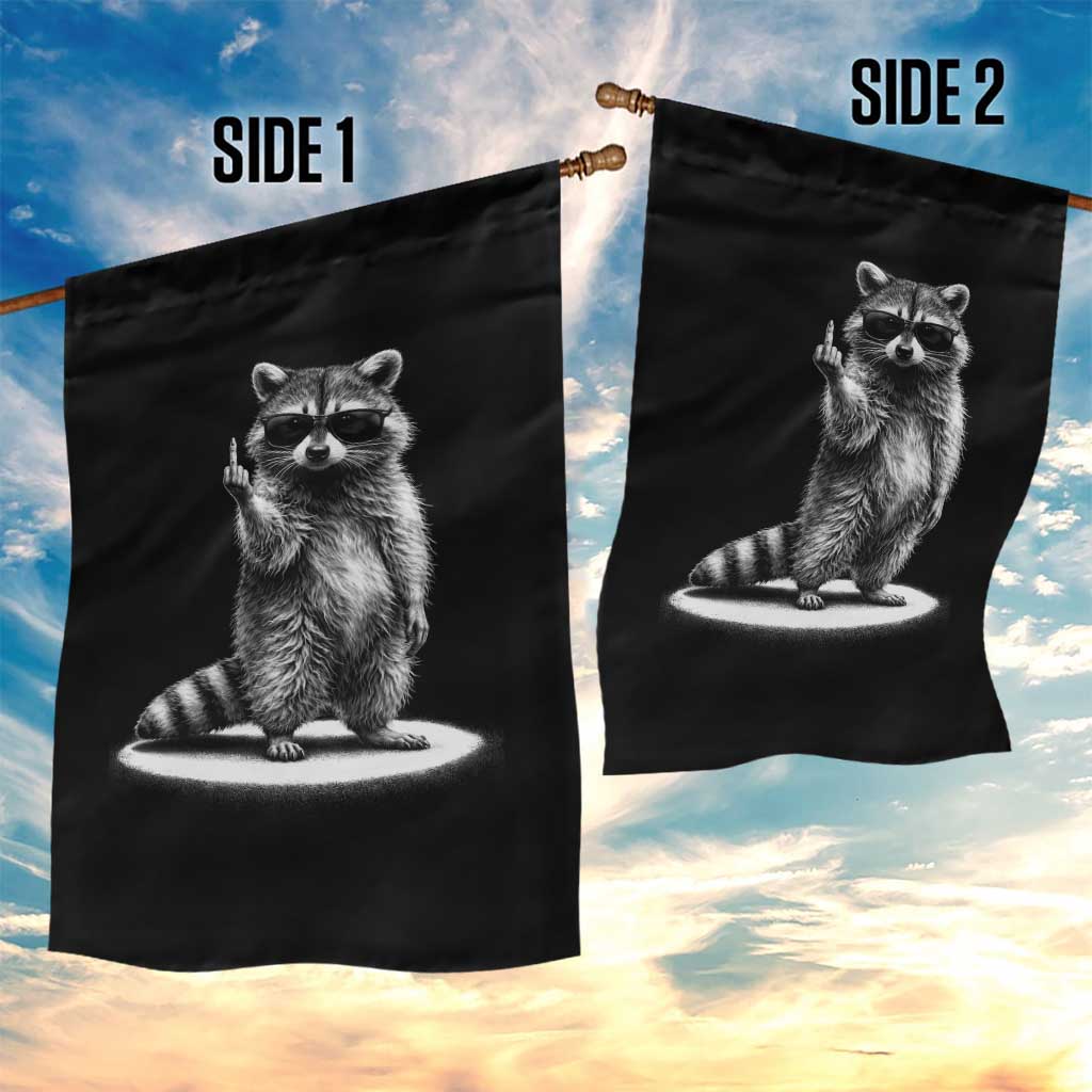 Raccoon Meme Garden Flag Middle Finger Trash Panda Sarcastic Humor