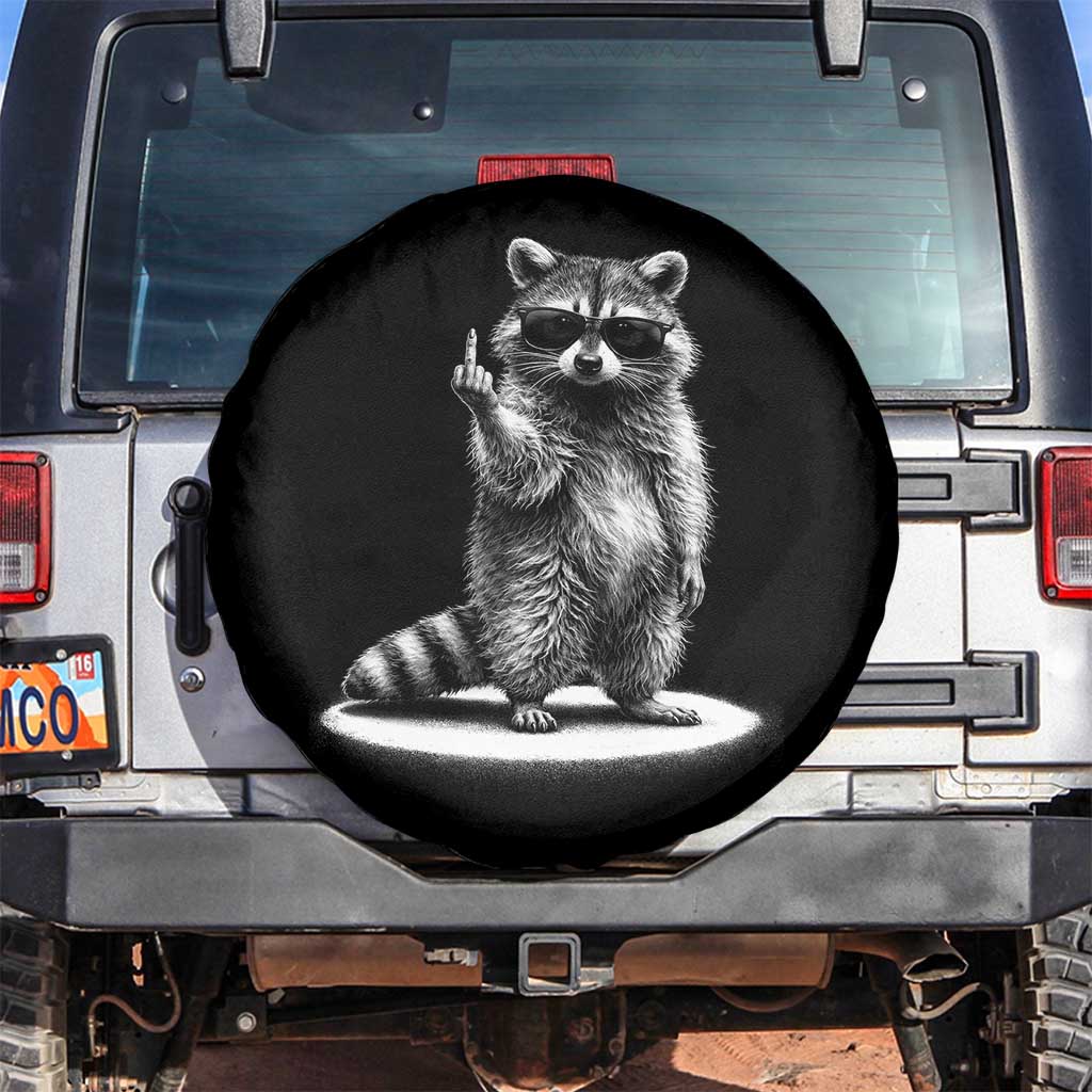 Raccoon Meme Spare Tire Cover Middle Finger Trash Panda Sarcastic Humor