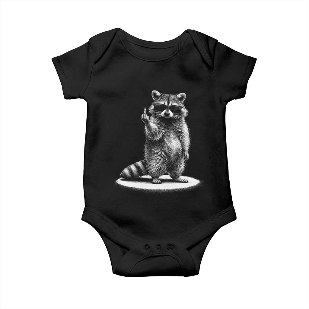 Raccoon Meme Baby Onesie Middle Finger Trash Panda Sarcastic Humor
