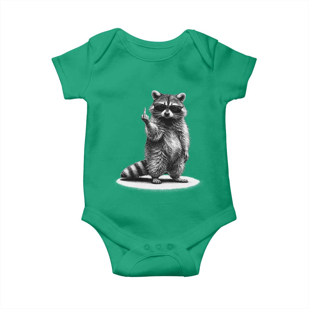 Raccoon Meme Baby Onesie Middle Finger Trash Panda Sarcastic Humor