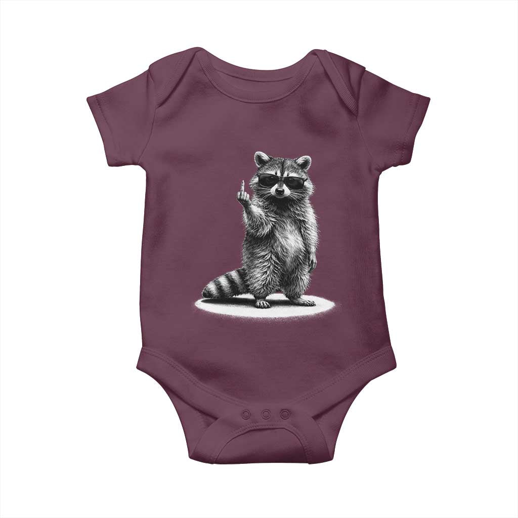 Raccoon Meme Baby Onesie Middle Finger Trash Panda Sarcastic Humor