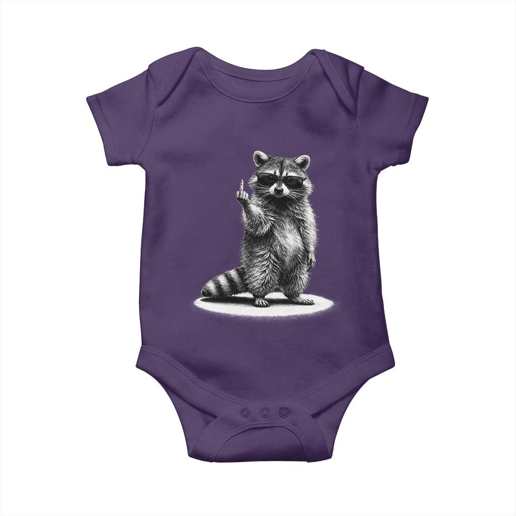 Raccoon Meme Baby Onesie Middle Finger Trash Panda Sarcastic Humor