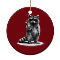 Raccoon Meme Ceramic Ornament Middle Finger Trash Panda Sarcastic Humor