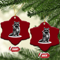 Raccoon Meme Ceramic Ornament Middle Finger Trash Panda Sarcastic Humor