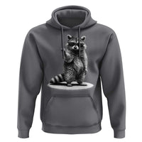 Raccoon Meme Hoodie Middle Finger Trash Panda Sarcastic Humor
