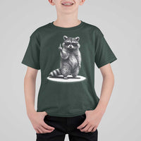 Raccoon Meme T Shirt For Kid Middle Finger Trash Panda Sarcastic Humor