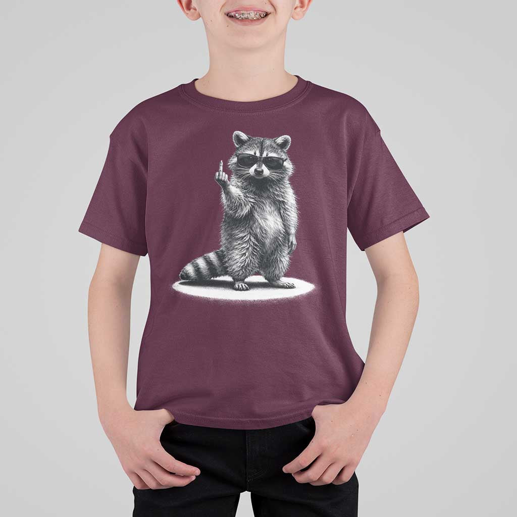 Raccoon Meme T Shirt For Kid Middle Finger Trash Panda Sarcastic Humor