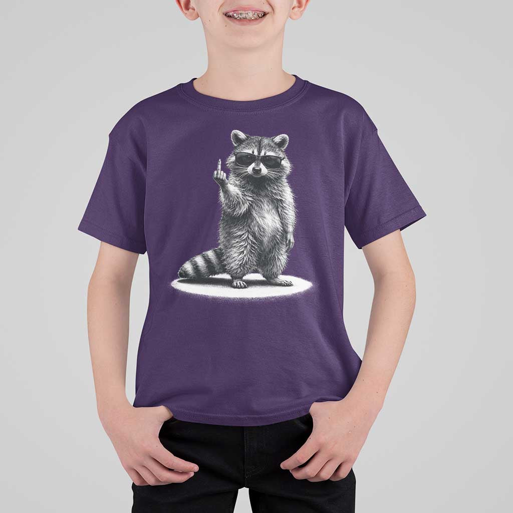 Raccoon Meme T Shirt For Kid Middle Finger Trash Panda Sarcastic Humor
