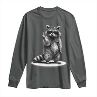 Raccoon Meme Long Sleeve Shirt Middle Finger Trash Panda Sarcastic Humor