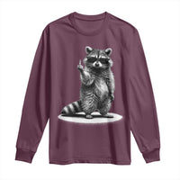Raccoon Meme Long Sleeve Shirt Middle Finger Trash Panda Sarcastic Humor