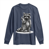 Raccoon Meme Long Sleeve Shirt Middle Finger Trash Panda Sarcastic Humor