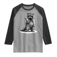 Raccoon Meme Raglan Shirt Middle Finger Trash Panda Sarcastic Humor