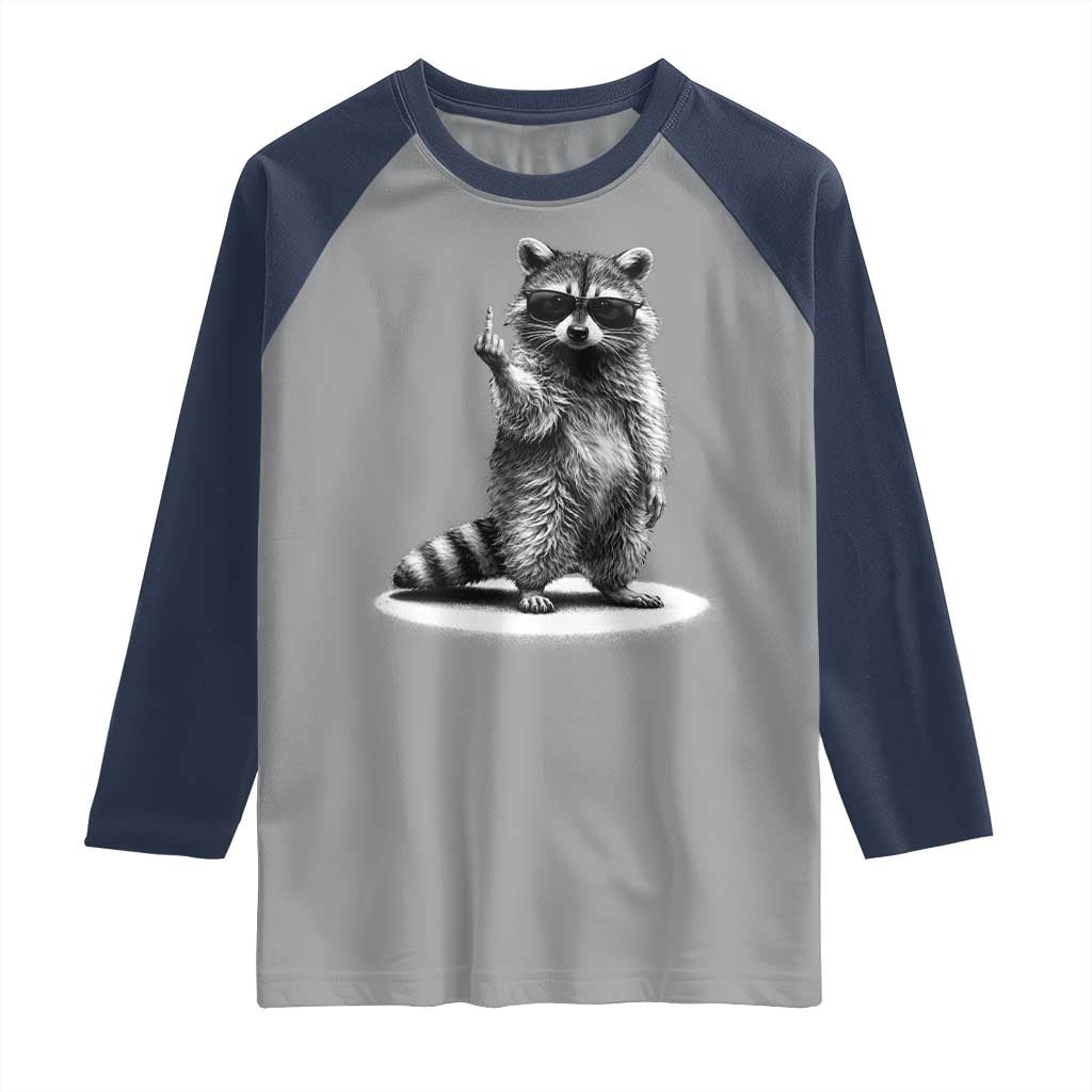 Raccoon Meme Raglan Shirt Middle Finger Trash Panda Sarcastic Humor