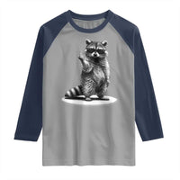 Raccoon Meme Raglan Shirt Middle Finger Trash Panda Sarcastic Humor