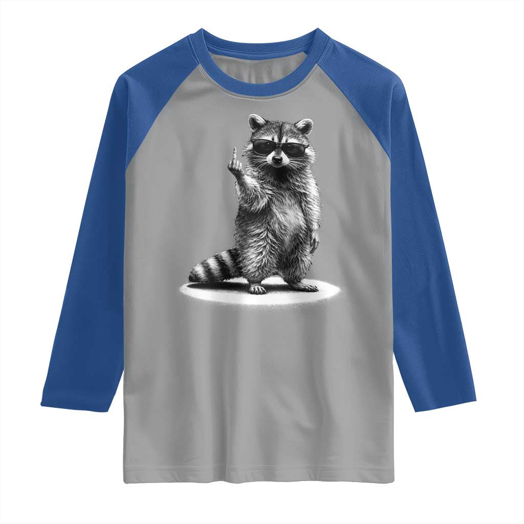 Raccoon Meme Raglan Shirt Middle Finger Trash Panda Sarcastic Humor