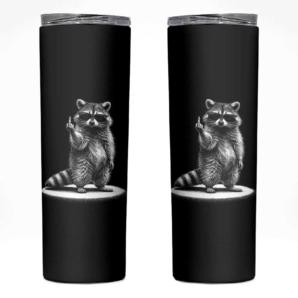 Raccoon Meme Skinny Tumbler Middle Finger Trash Panda Sarcastic Humor