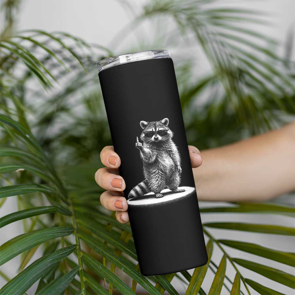 Raccoon Meme Skinny Tumbler Middle Finger Trash Panda Sarcastic Humor