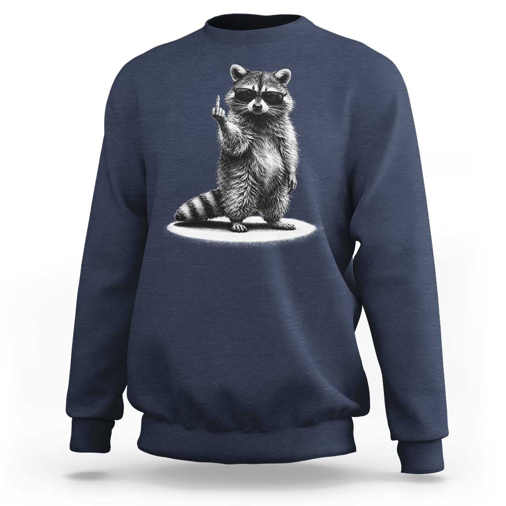 Raccoon Meme Sweatshirt Middle Finger Trash Panda Sarcastic Humor