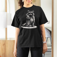 Raccoon Meme T Shirt For Women Middle Finger Trash Panda Sarcastic Humor
