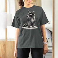 Raccoon Meme T Shirt For Women Middle Finger Trash Panda Sarcastic Humor
