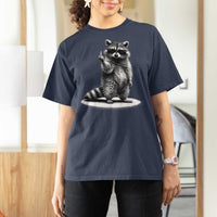 Raccoon Meme T Shirt For Women Middle Finger Trash Panda Sarcastic Humor
