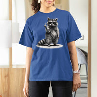 Raccoon Meme T Shirt For Women Middle Finger Trash Panda Sarcastic Humor
