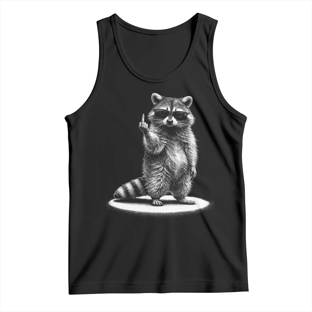 Raccoon Meme Tank Top Middle Finger Trash Panda Sarcastic Humor