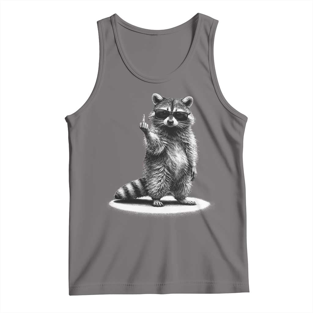 Raccoon Meme Tank Top Middle Finger Trash Panda Sarcastic Humor