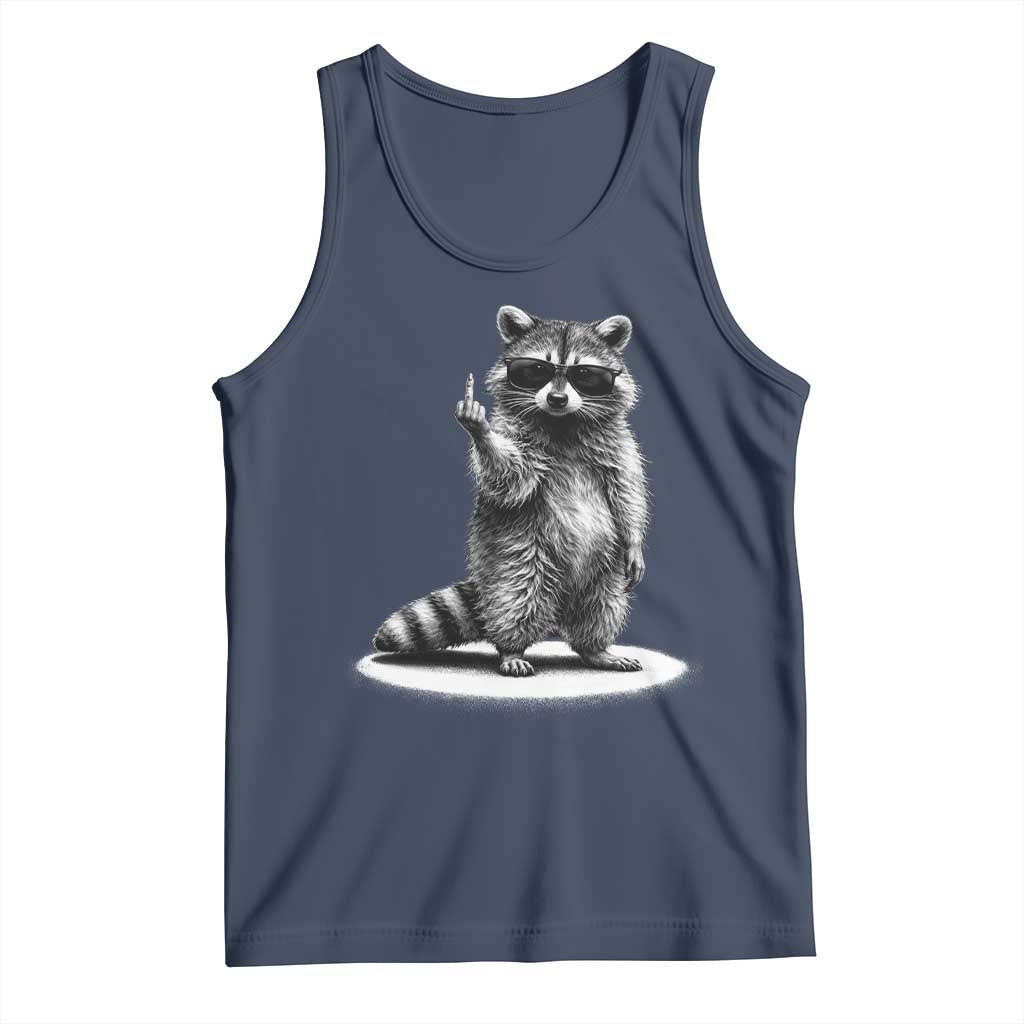 Raccoon Meme Tank Top Middle Finger Trash Panda Sarcastic Humor