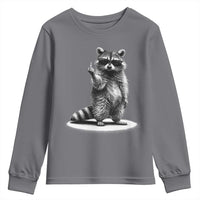 Raccoon Meme Youth Sweatshirt Middle Finger Trash Panda Sarcastic Humor
