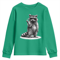 Raccoon Meme Youth Sweatshirt Middle Finger Trash Panda Sarcastic Humor