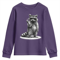 Raccoon Meme Youth Sweatshirt Middle Finger Trash Panda Sarcastic Humor