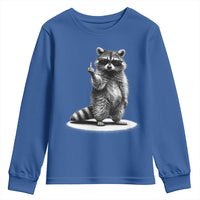 Raccoon Meme Youth Sweatshirt Middle Finger Trash Panda Sarcastic Humor